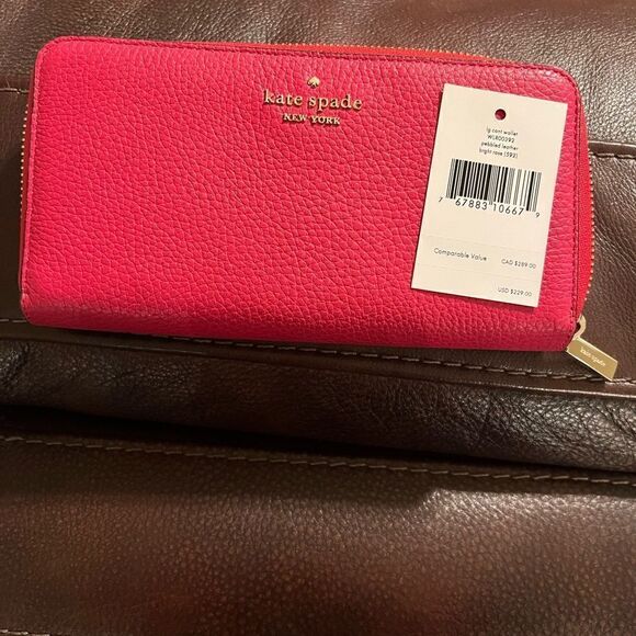Kate Spade bright rose large cont. wallet - Picture 1 of 7
